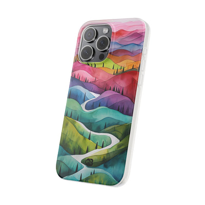 Fluid Rainbow Ridge · Soft Hoesje voor iPhone