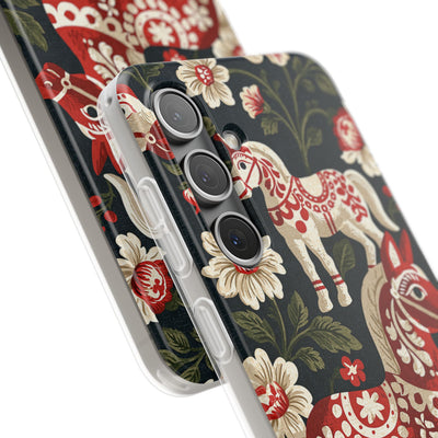 Nordic Dala Meadow · Lite Phone Case for Samsung · Red