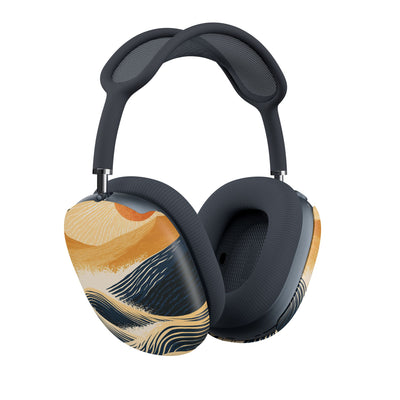 Golden Horizon Waves · Hard Case for AirPods Max · Blue