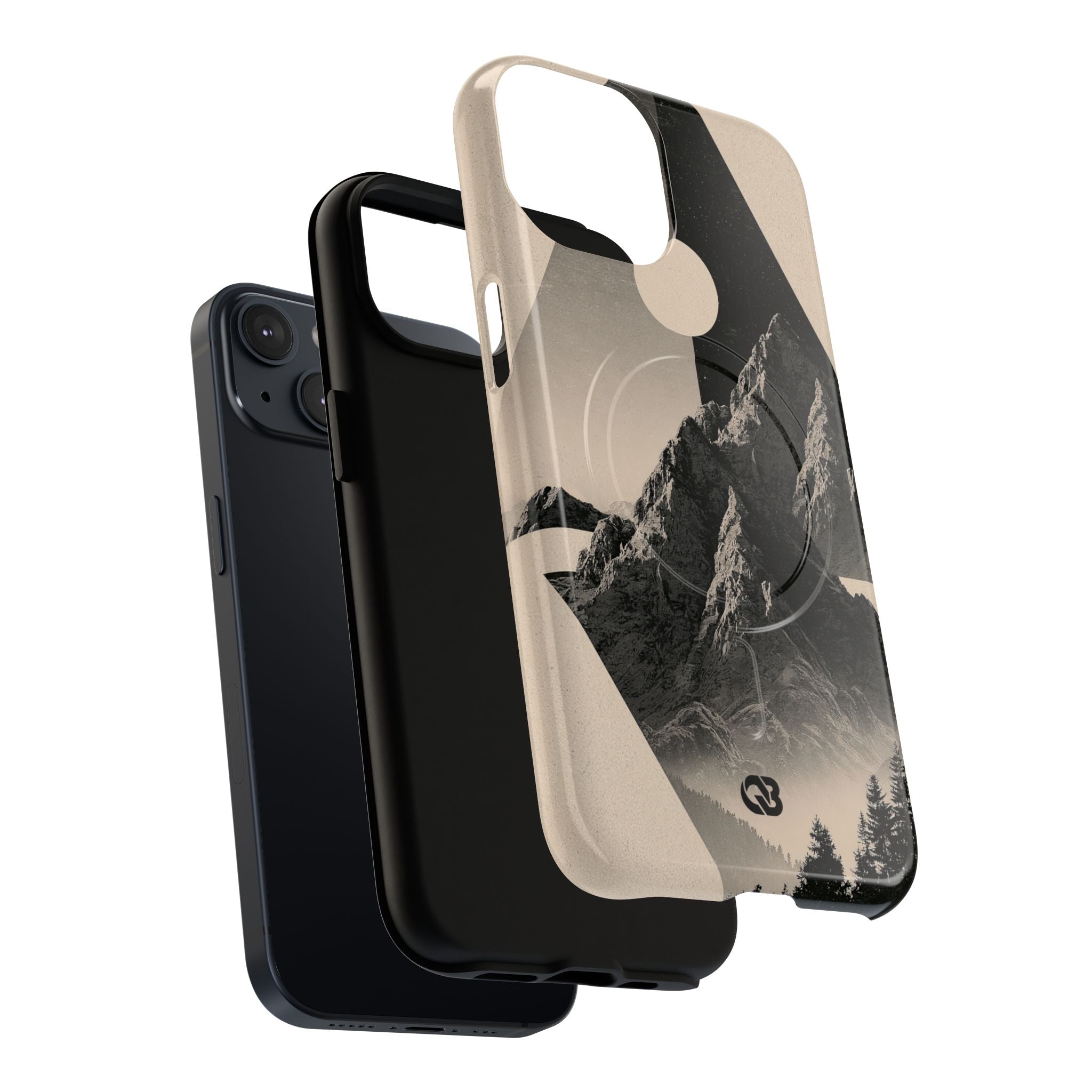 Beige Tough 2.0 Magsafe Phone Case for iPhone - Obsidian Summit Parchment