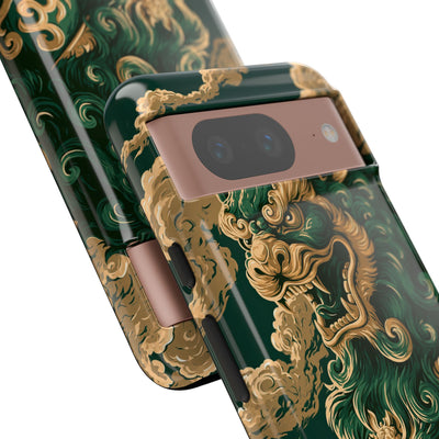 Imperial Guardian Lion · Tough Phone Case for Pixel ·  Green