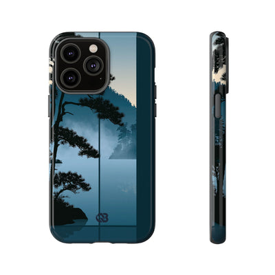 Blue Tough Phone Case for iPhone - Kyoto Mist Pine