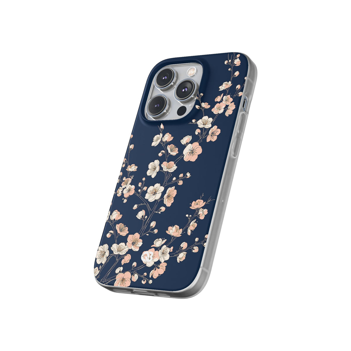 Midnight Plum Blossom · Lite Phone Case for iPhone ·  Blue