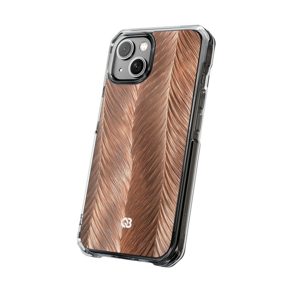 Rose Gold Weave · Clear Impact Magnetic Phone Case for iPhone · Brown