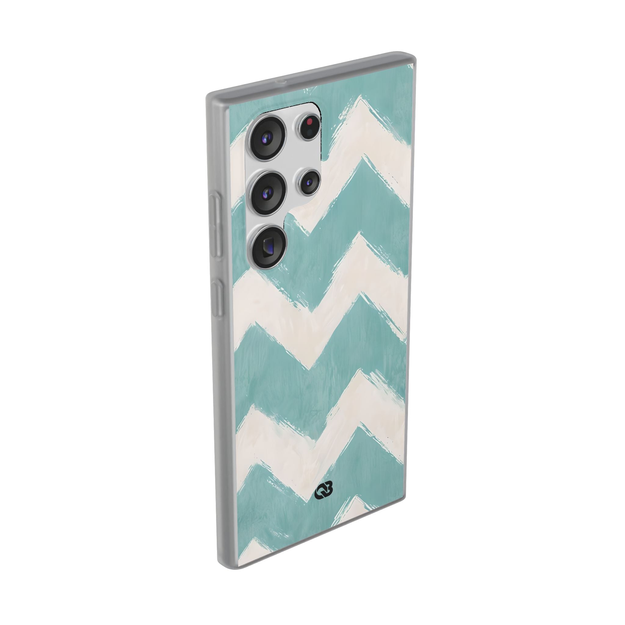 Teal Painted Chevron · Soft Phone Case for Samsung