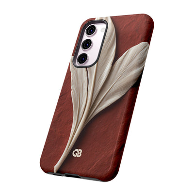 Carved Ivory Plume · Tough Phone Case for Samsung · Red