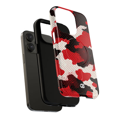 Crimson Halftone Camo · Tough 2.0 Magnetic Phone Case for iPhone · Red