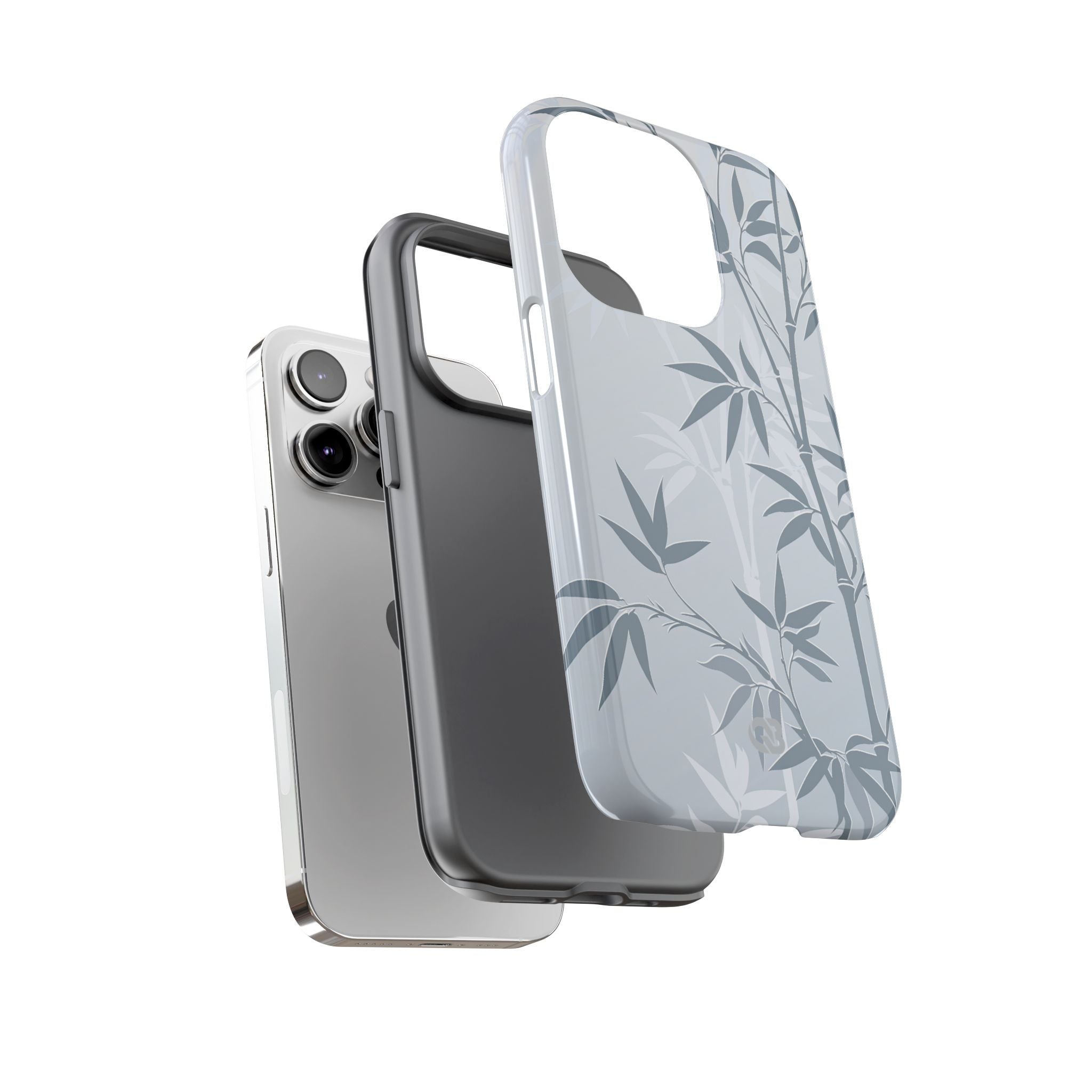Blue Tough Phone Case for iPhone - Slate Bamboo Shadow