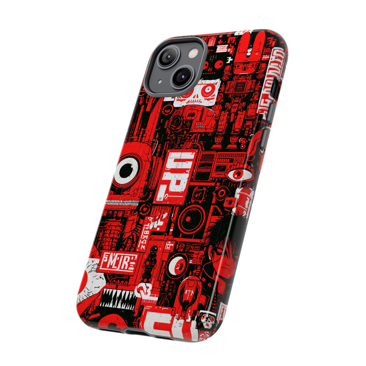 Neo Mecha Collage · Tough Phone Case for iPhone · Red