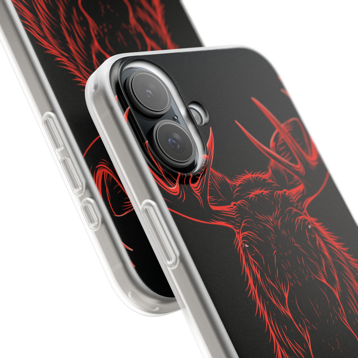 Crimson Horizon Moose · Lite Phone Case for iPhone ·  Black