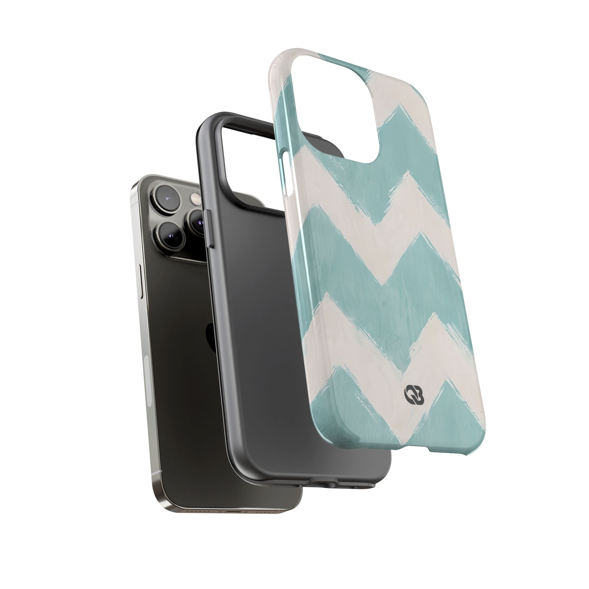 Teal Painted Chevron · Tough Phone Case for iPhone