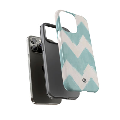 Teal Painted Chevron · Tough Phone Case for iPhone