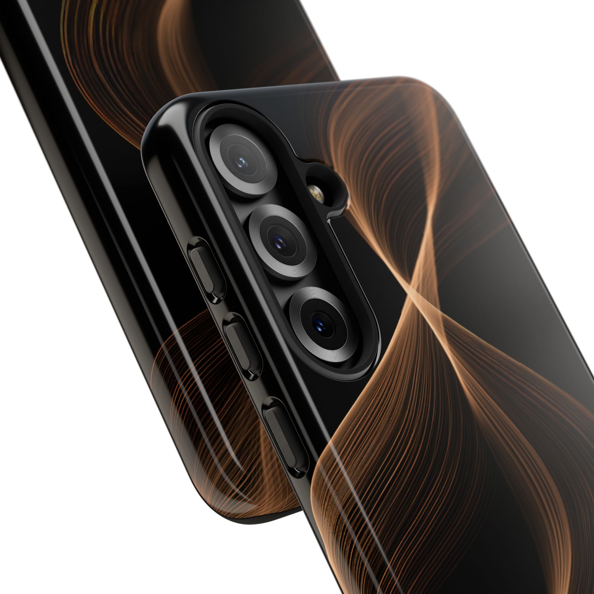 Brown Tough Phone Case for Samsung - Copper Silk Wave