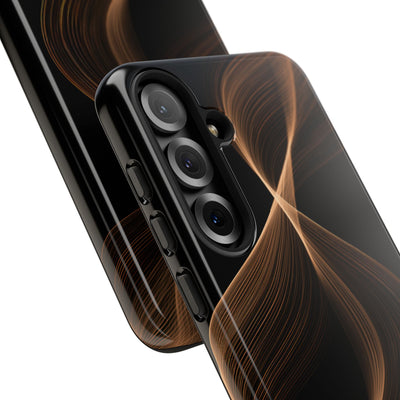 Brown Tough Phone Case for Samsung - Copper Silk Wave