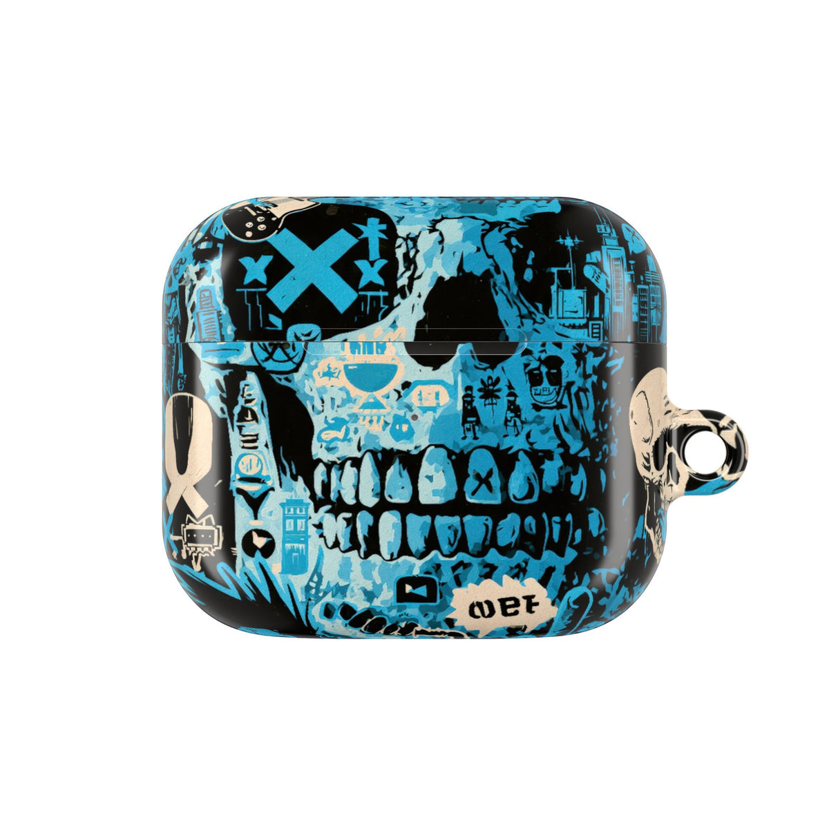 Electric Skull Graffiti · Hard Case for AirPods & AirPods Pro · Blue