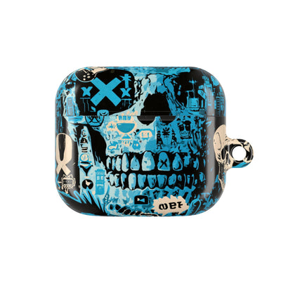 Electric Skull Graffiti · Hard Case for AirPods & AirPods Pro · Blue