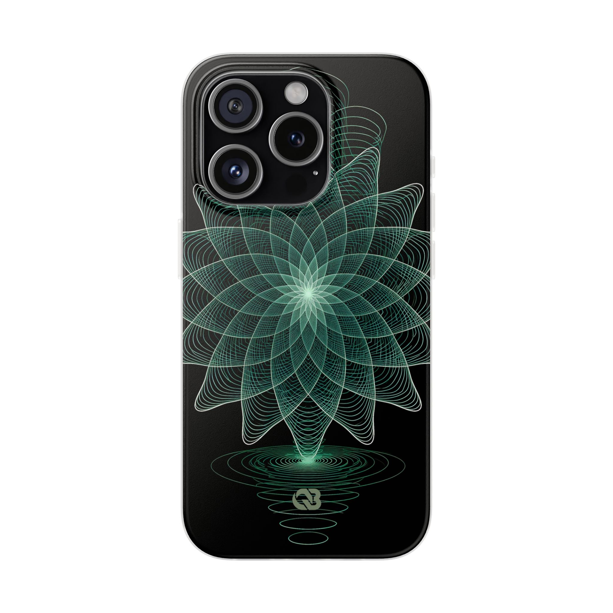 Green Lite Phone Case for iPhone - Cyan Signal Bloom