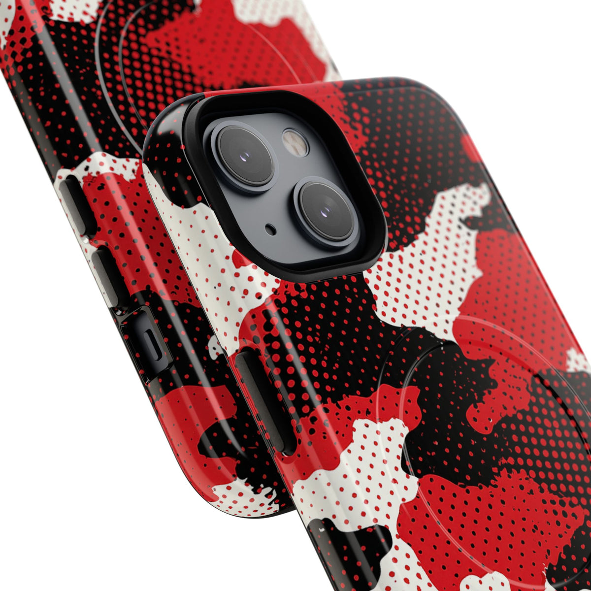 Crimson Halftone Camo · Tough 2.0 Magnetic Phone Case for iPhone · Red