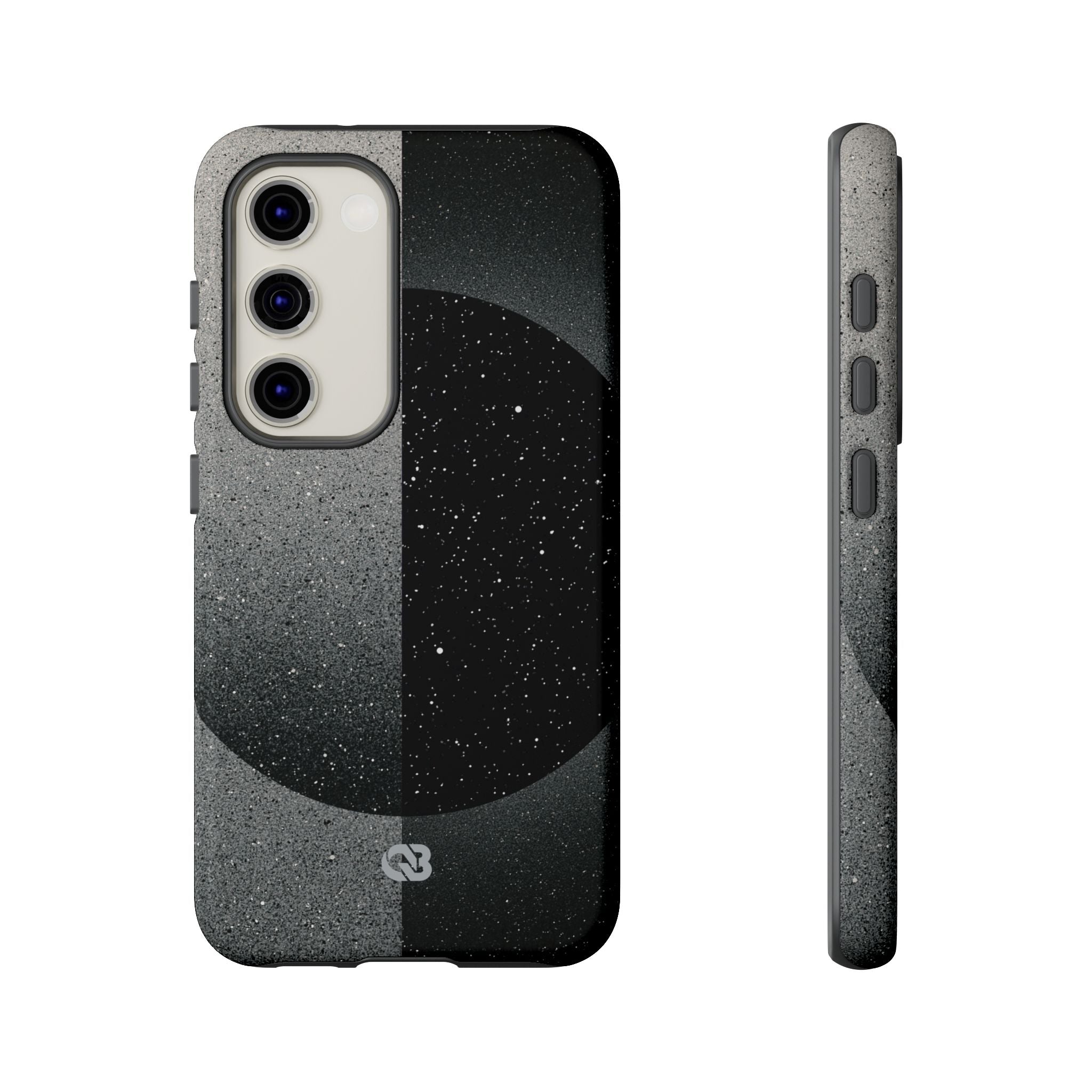 Black Tough Phone Case for Samsung - Lunar Static Orbit