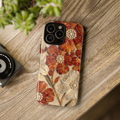 Carnelian Pearl Bloom · Tough Phone Case for iPhone · Orange
