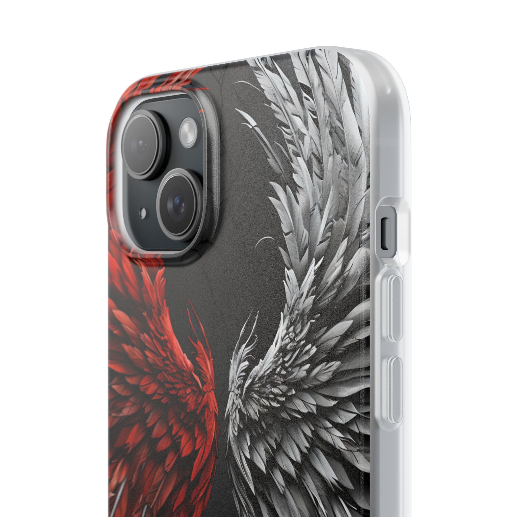 Split Crimson Wing · Soft Phone Case for iPhone