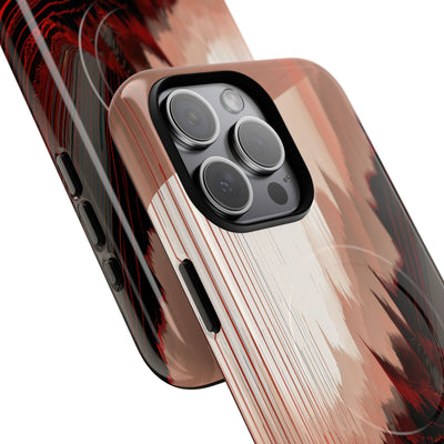 Red Tough 2.0 Magsafe Phone Case for iPhone - Crimson Pulse Horizon