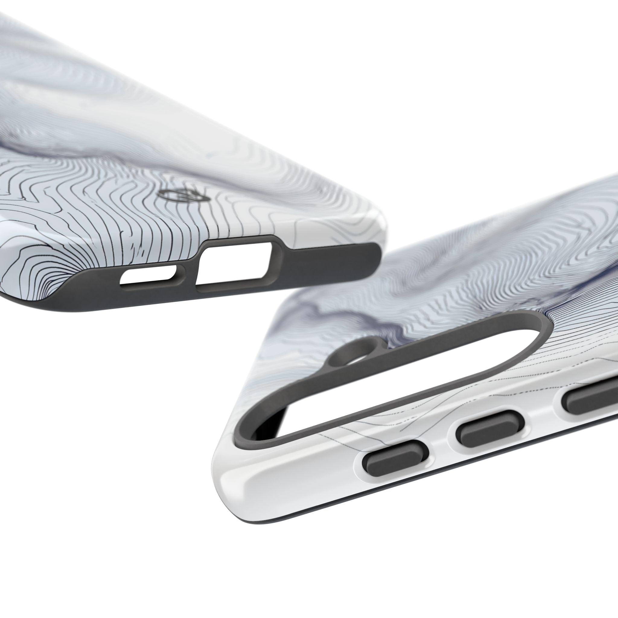 White Tough Phone Case for Samsung - Nordic Ridge Topo