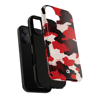 Crimson Halftone Camo · Tough Phone Case for iPhone · Red