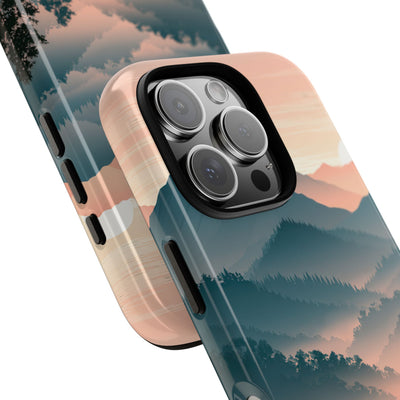 Teal Tough Phone Case for iPhone - Alpine Teal Horizon