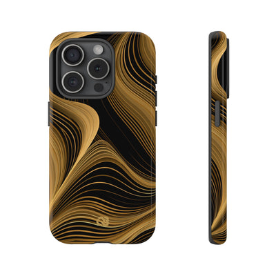 Gold Tough Phone Case for iPhone - Molten Copper Strands