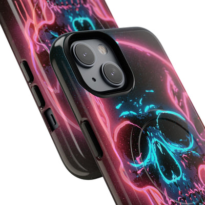 Neon Drip Skull · Tough 2.0 Magnetic Phone Case for iPhone · Black