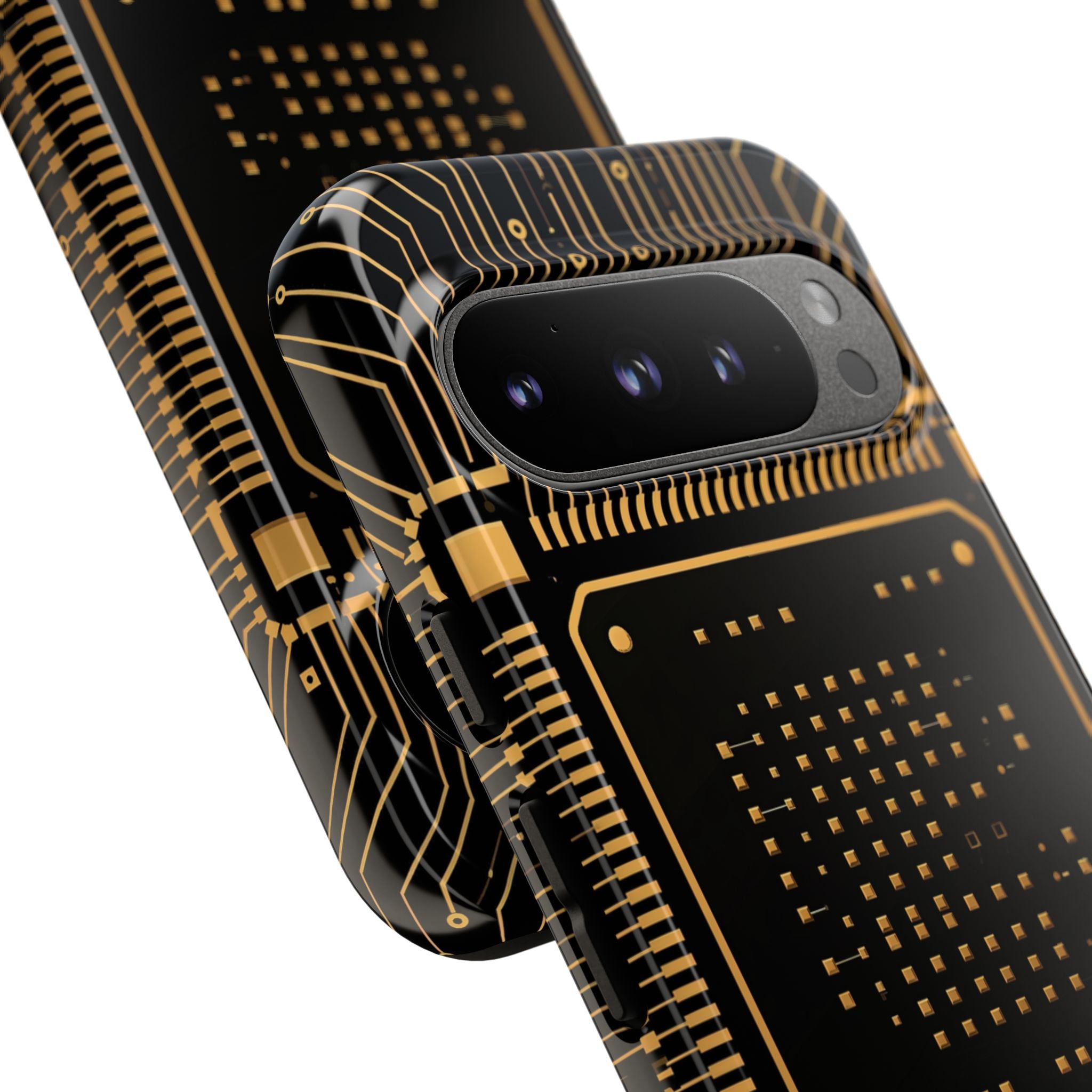 Gold Tough Phone Case for Google Pixel - Cyber Gold Processor