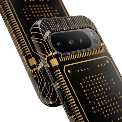 Gold Tough Phone Case for Google Pixel - Cyber Gold Processor