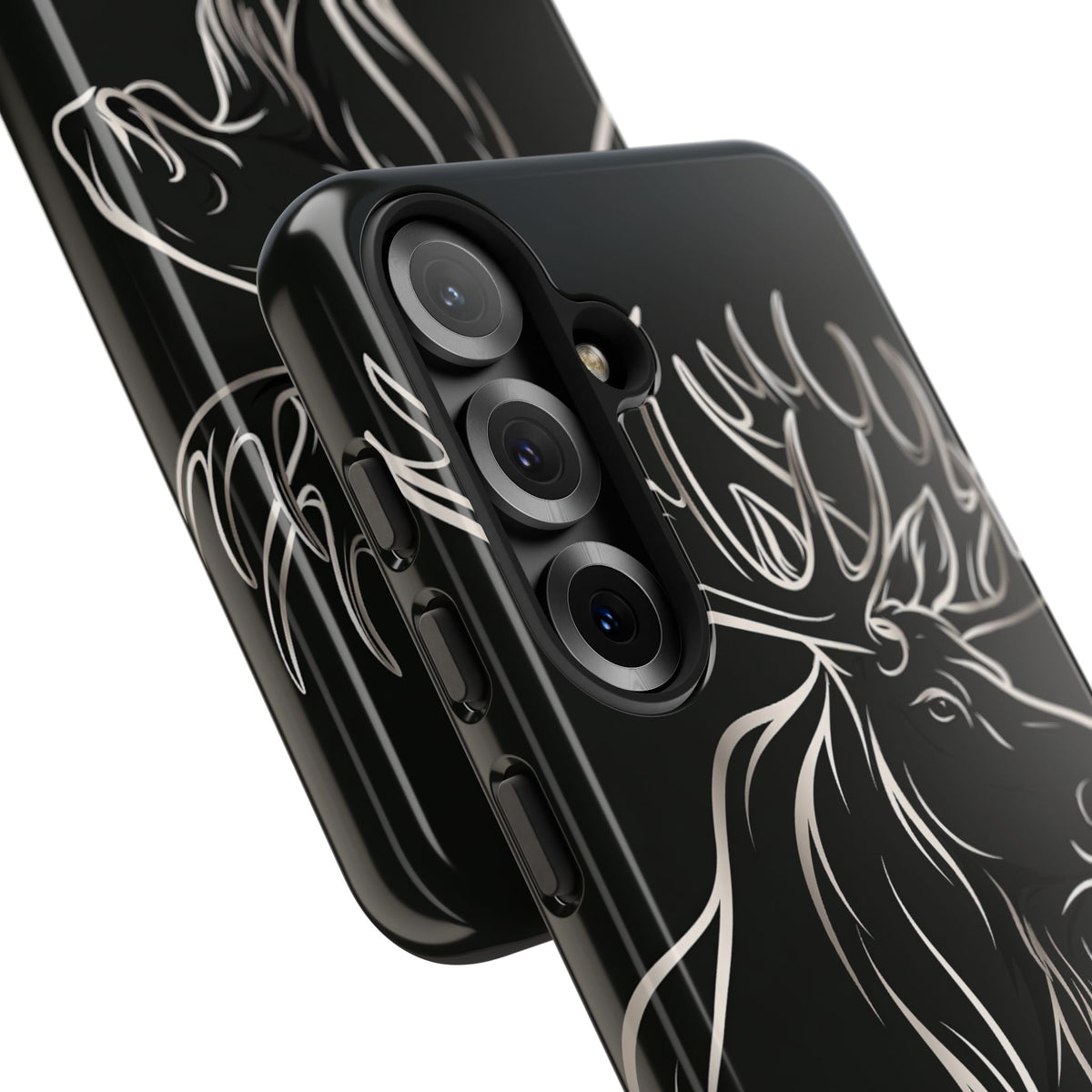 Nordic Moose Contour · Tough Phone Case for Samsung · Black