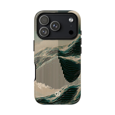 Green Tough Phone Case for iPhone - Lunar Moss Topography