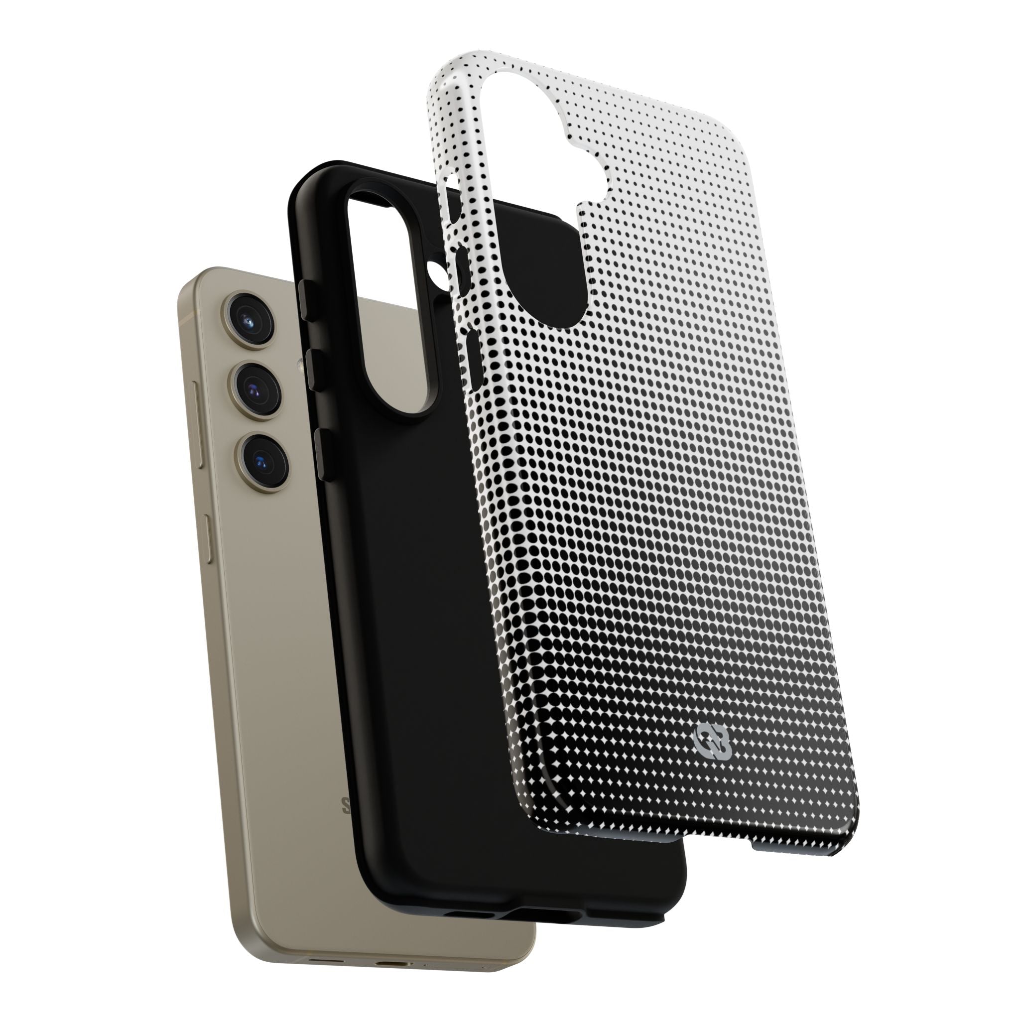 Black Tough Phone Case for Samsung - Obsidian Halftone Flux
