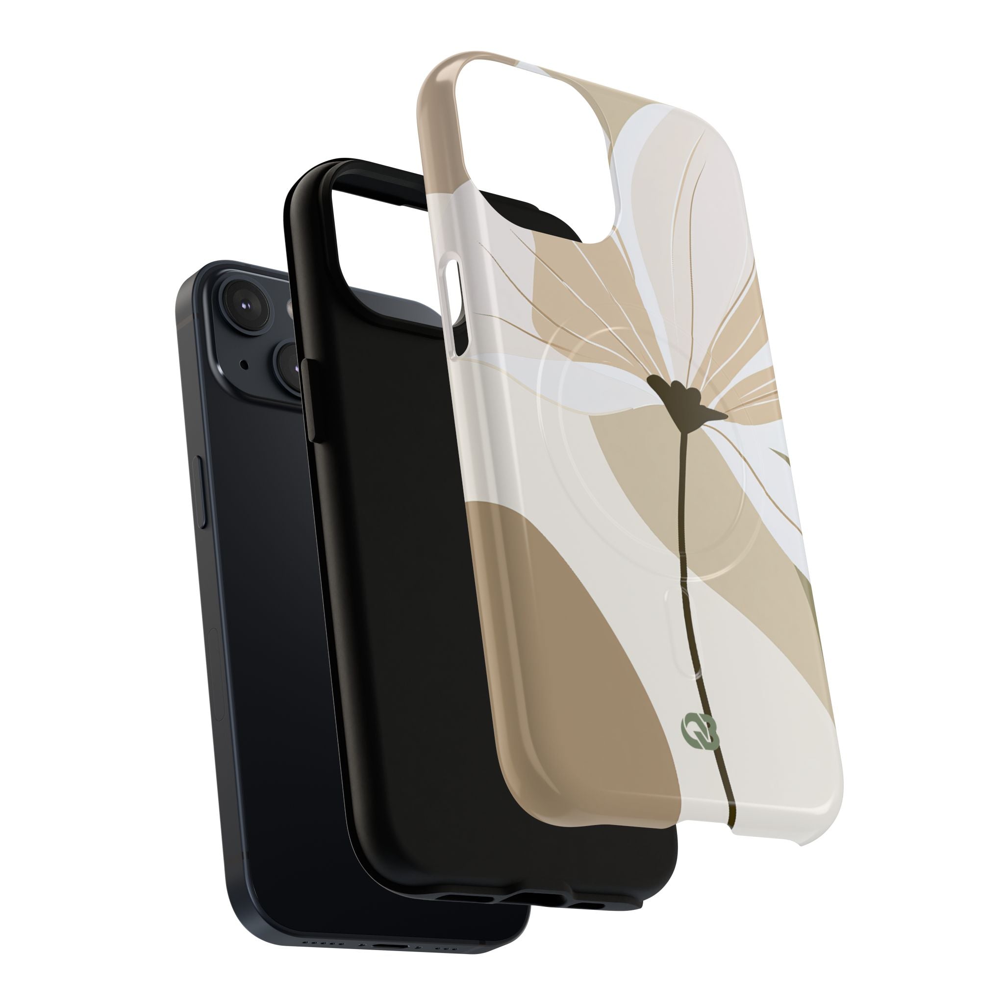 Beige Tough 2.0 Magsafe Phone Case for iPhone - Sage Linen Magnolia