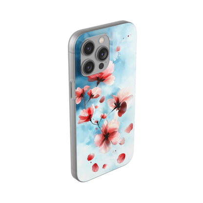 Pink Blossom Drift iPhone 14 Pro Max Cover - Blød