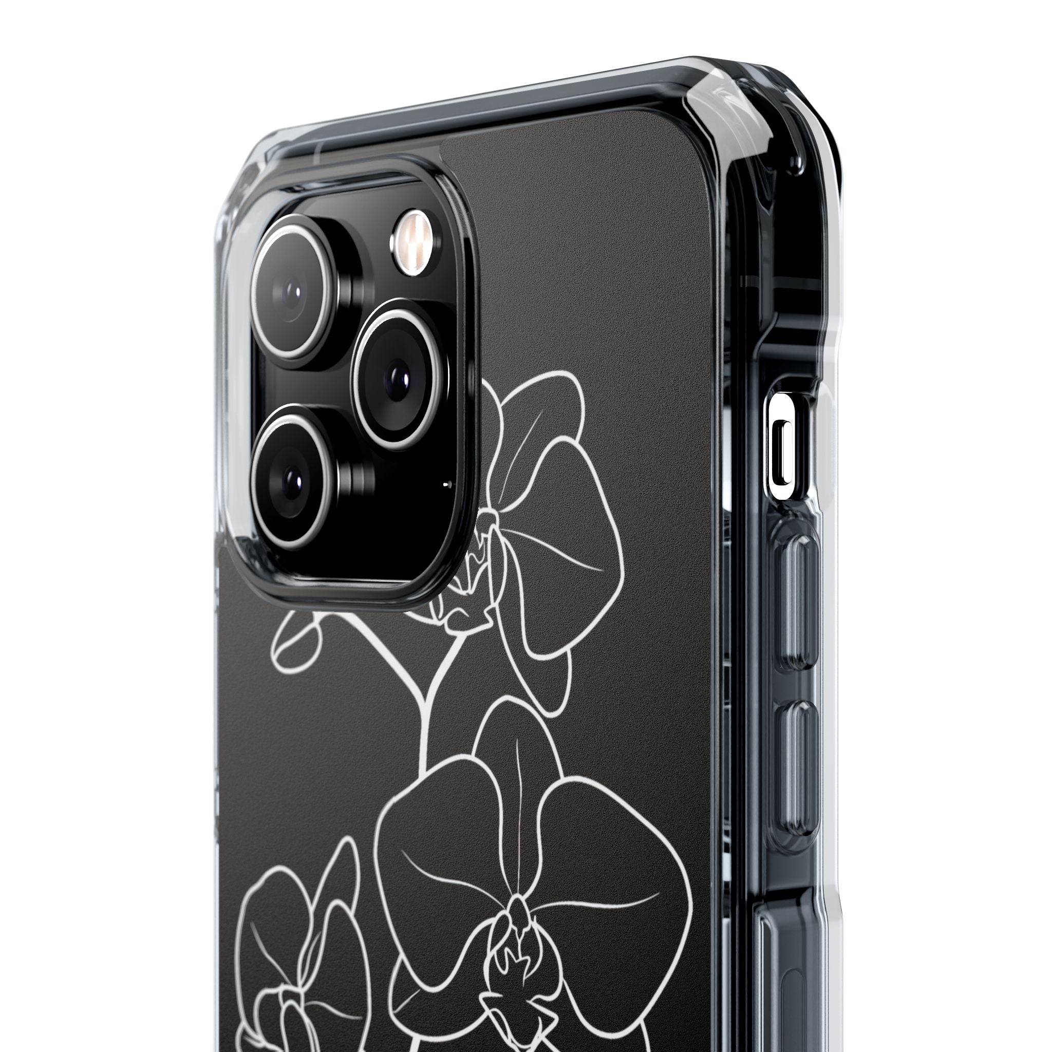 Black Impact MagSafe Phone Case for iPhone - Noir Alabaster Orchid