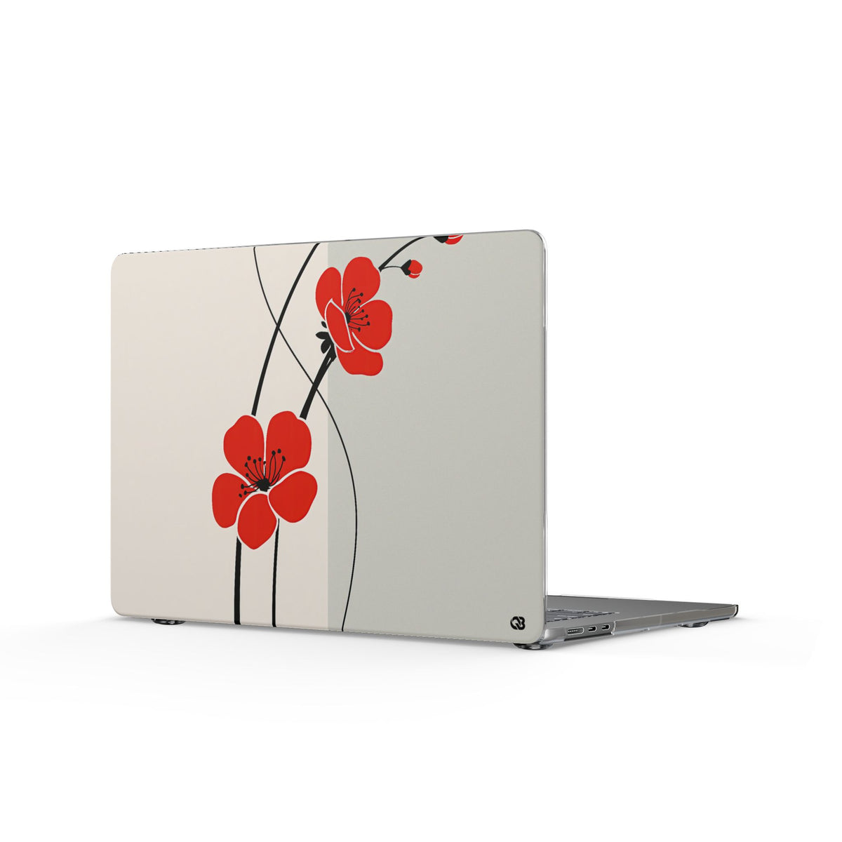 Scarlet Bloom Minimal · Clear Hard Case for MacBook · Red