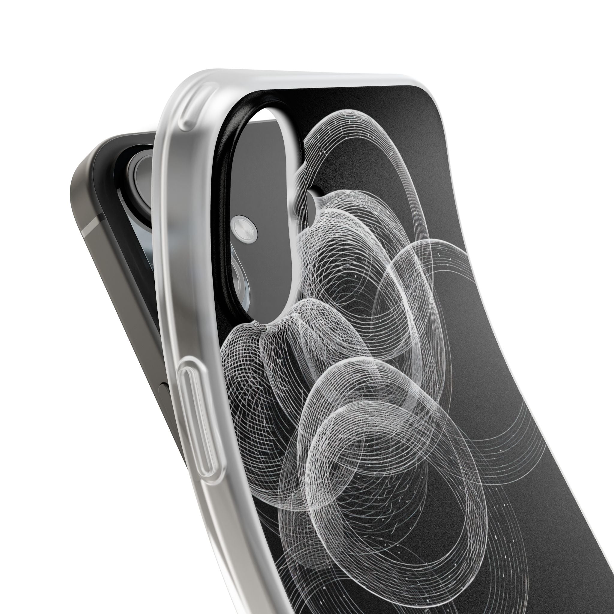 Black Lite Phone Case for iPhone - Kinetic Wireframe Orbit