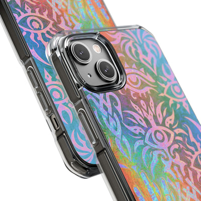 Chromatic Mystic Sigil · Clear Impact Magnetic Phone Case for iPhone · Blue