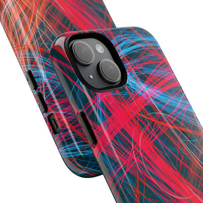 Neon Fiber Stream · Tough 2.0 Magnetic Phone Case for iPhone · Red