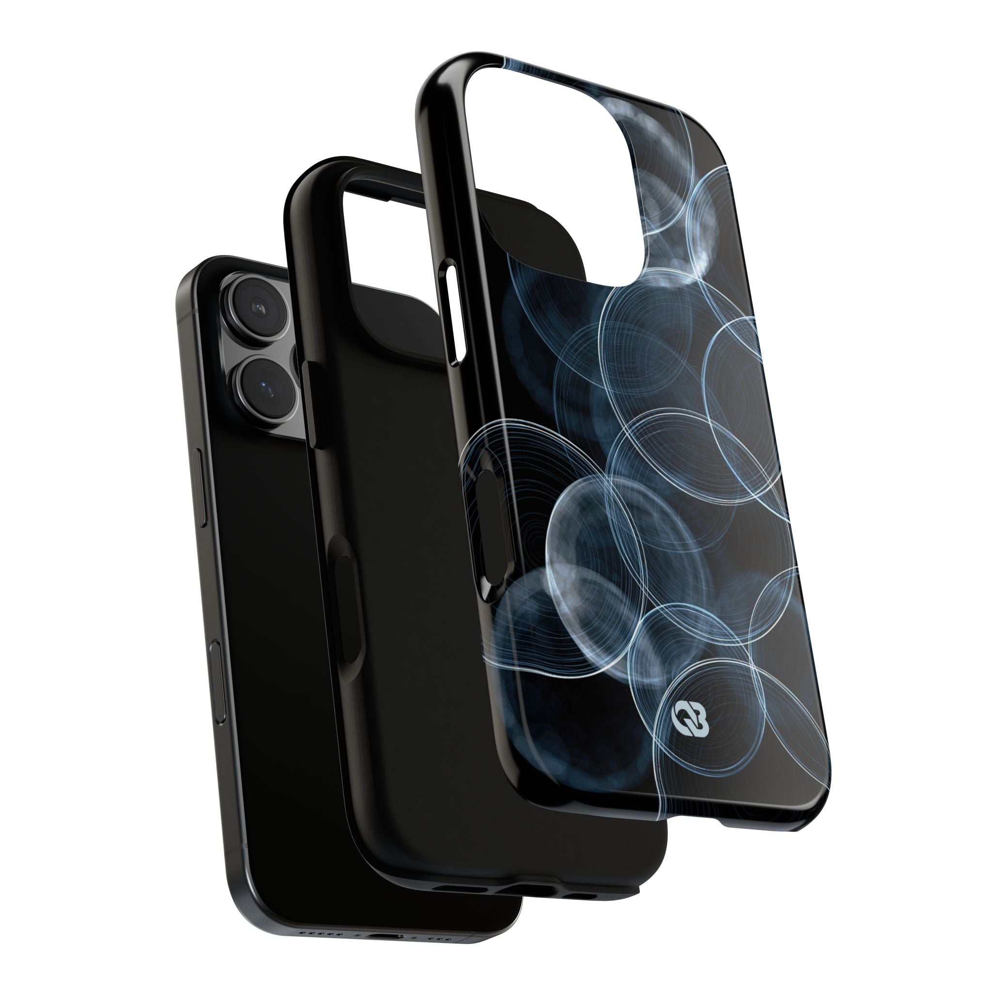 Blue Tough Phone Case for iPhone - Cyan Pulse Ripple