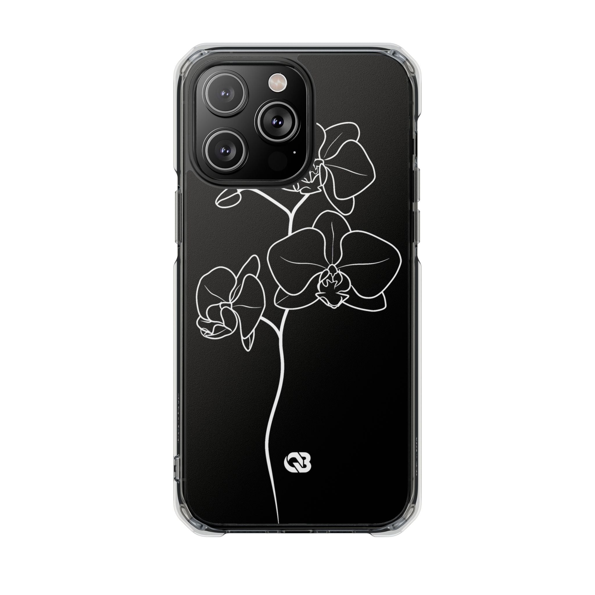 Black Impact MagSafe Phone Case for iPhone - Noir Alabaster Orchid