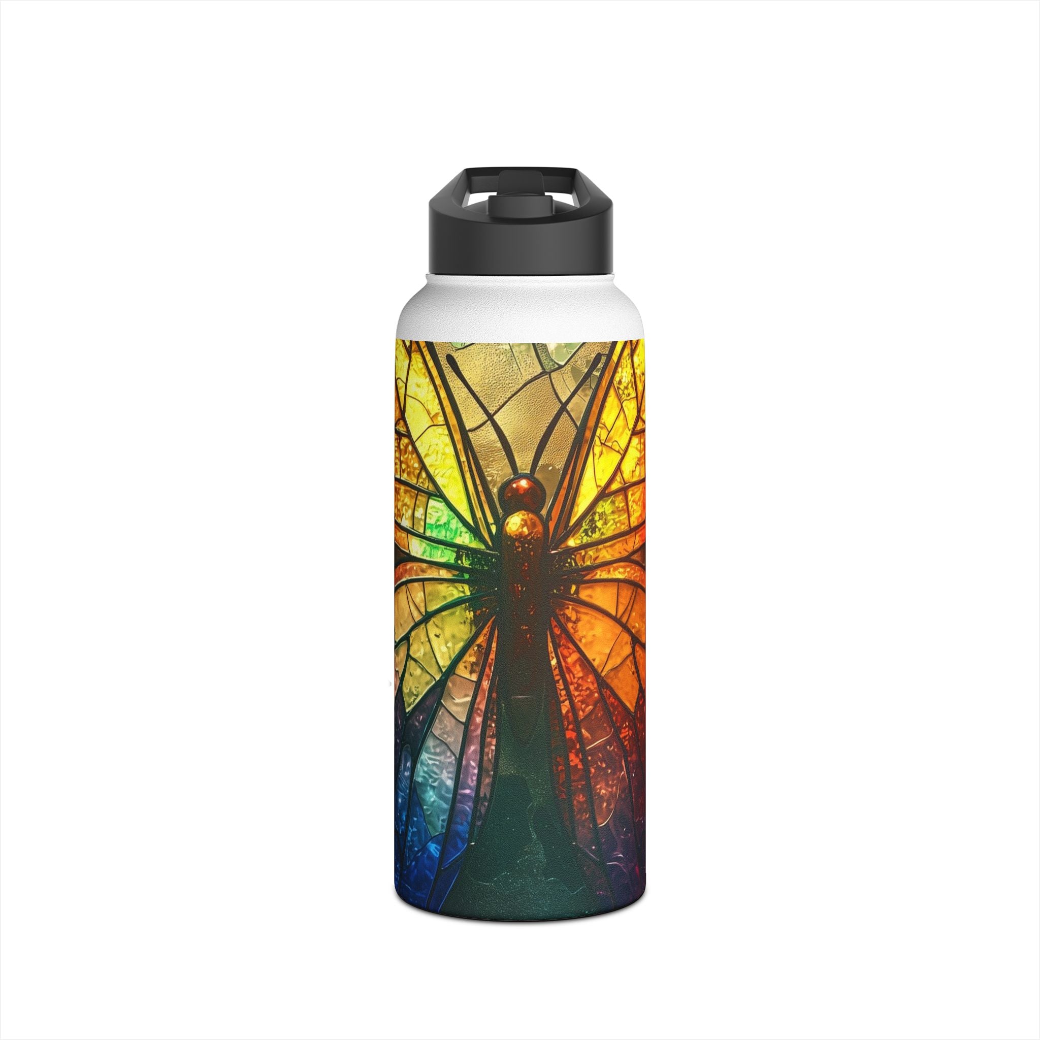 Stained Glass Butterfly - Stainless Steel Water Bottle