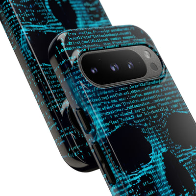 Cyan Glitch Skull · Tough Phone Case for Google Pixel
