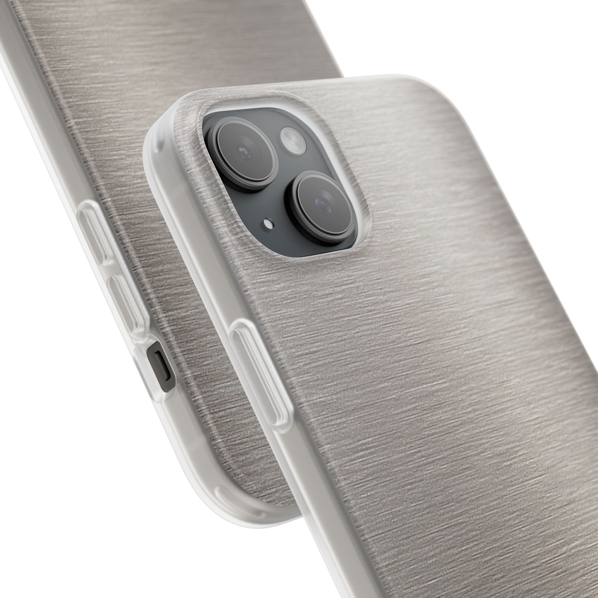 Grey Lite Phone Case for iPhone - Brushed Nickel Linen