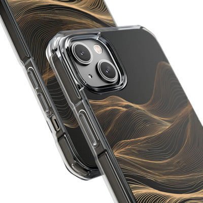 Black Impact MagSafe Phone Case for iPhone - Copper Topo Ridge