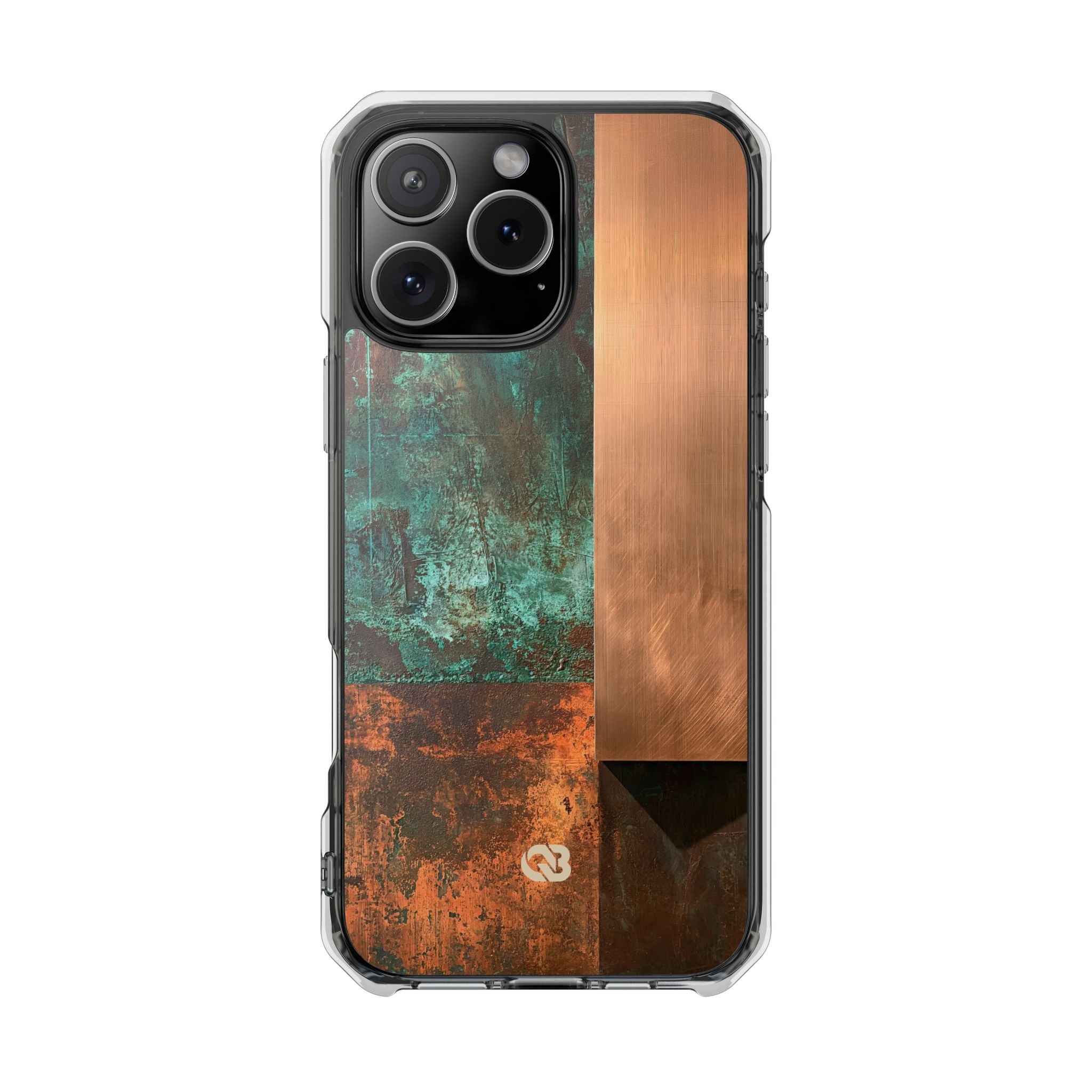 Teal Impact MagSafe Phone Case for iPhone - Verdigris Copper Slab